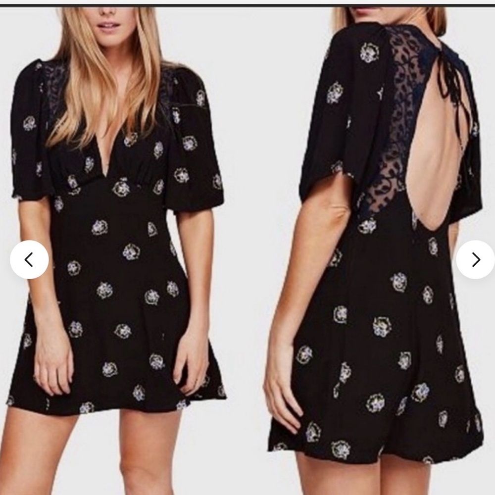 FREE PEOPLE Mockingbird Open-Back Mini Dress size 4